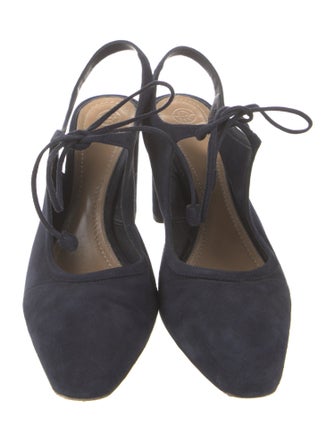 The Row Camil Suede Slingback Pumps