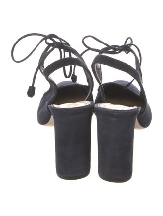 The Row Camil Suede Slingback Pumps