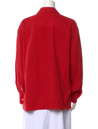 The Row Silk Long Sleeve Button-Up Top