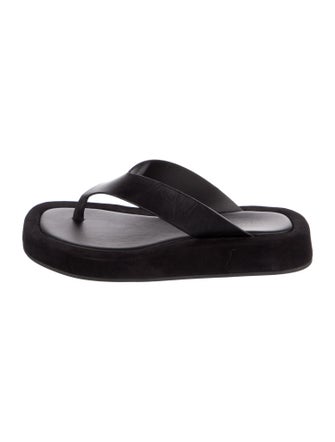 The Row Leather Flip Flops