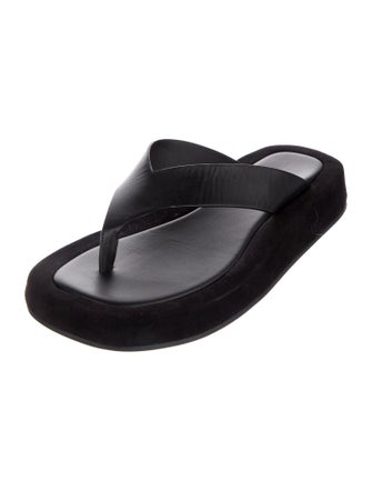 The Row Leather Flip Flops