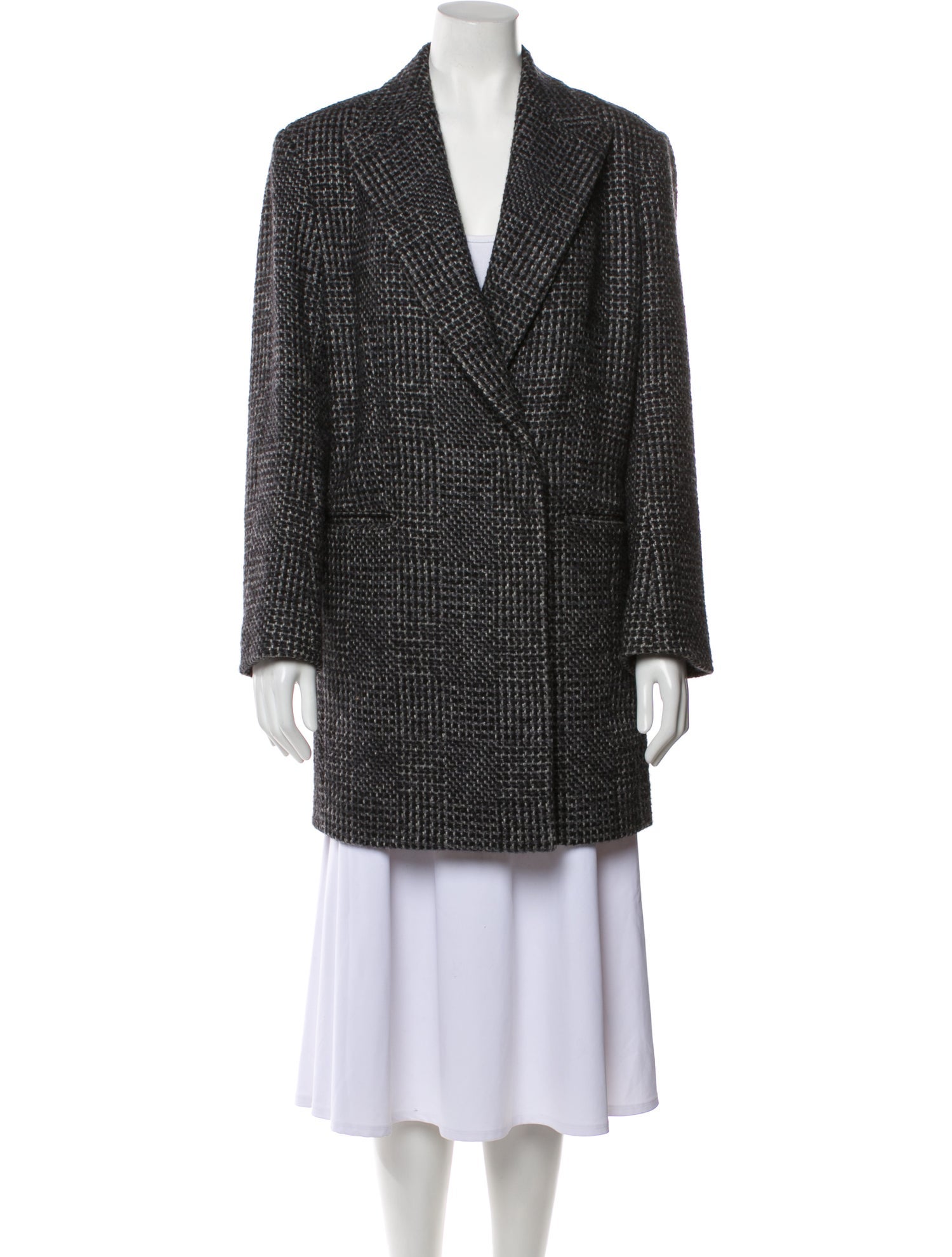 The Row Wool Tweed Pattern Peacoat