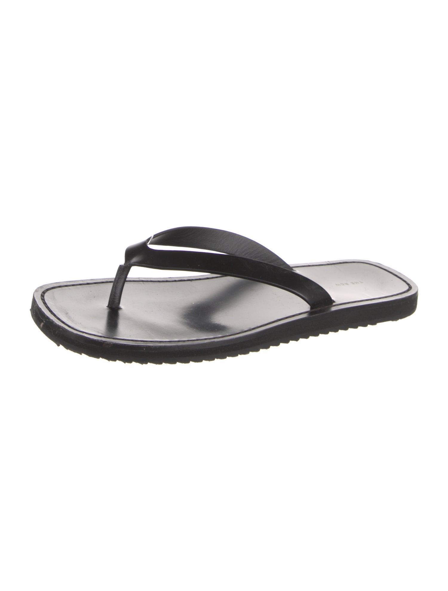 The Row City Leather Flip Flops