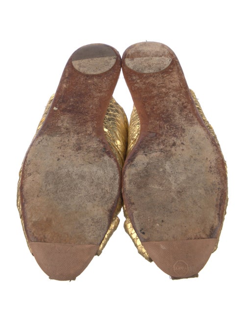 The Row Leather Animal Print Slides