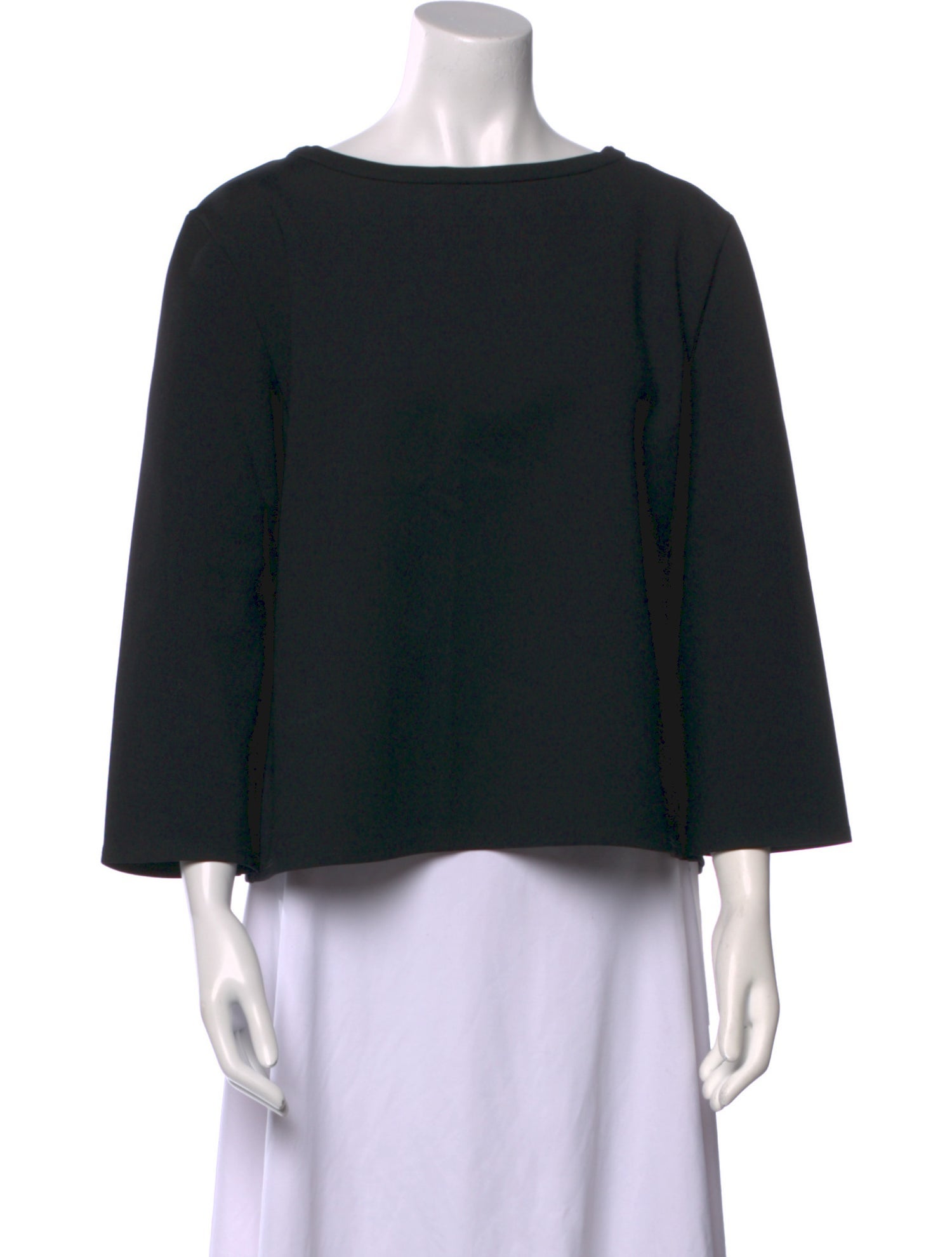 The Row Bateau Neckline Three-Quarter Sleeve Top