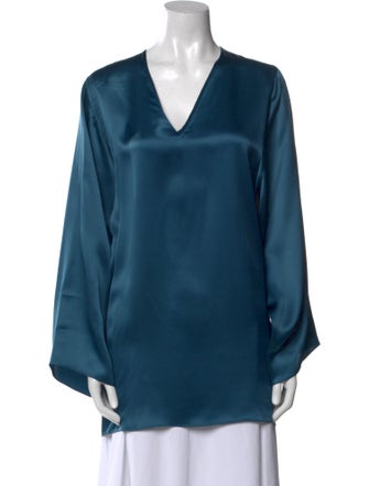 The Row Silk V-Neck Blouse