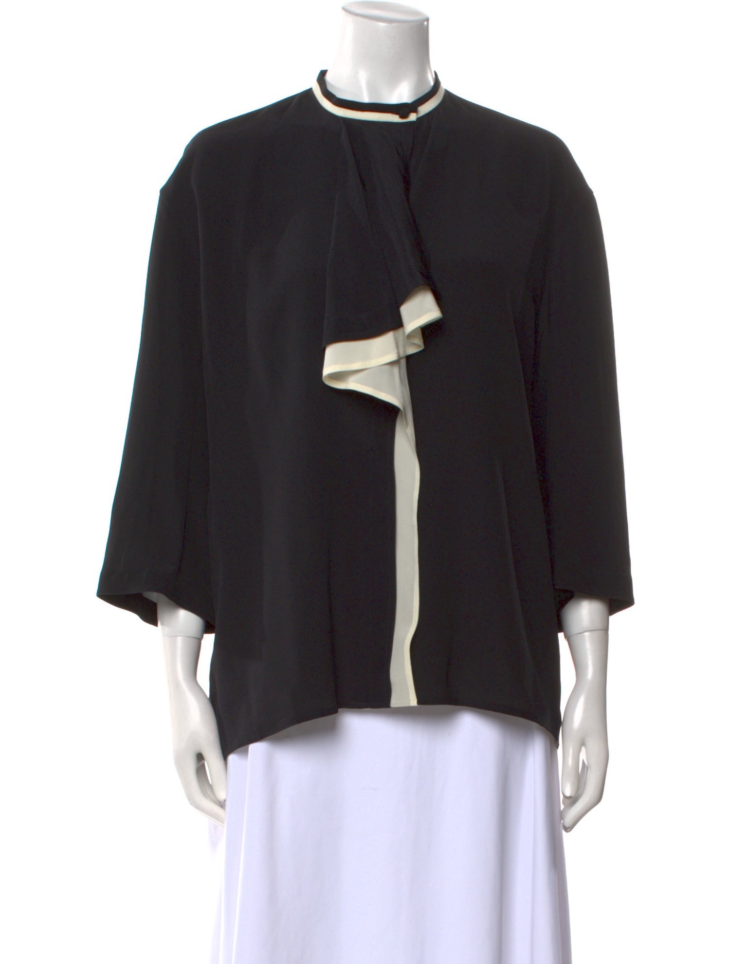 The Row Silk Mock Neck Blouse