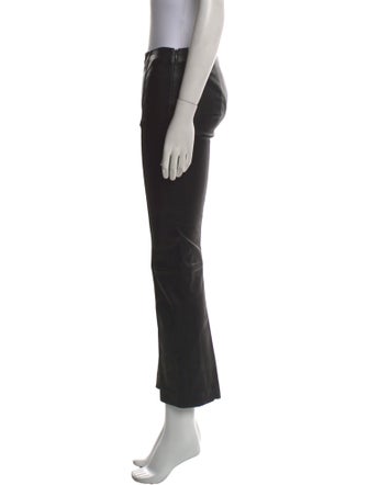 The Row Leather Straight Leg Pants