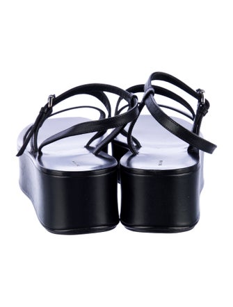 The Row wedge Leather Slingback Sandals