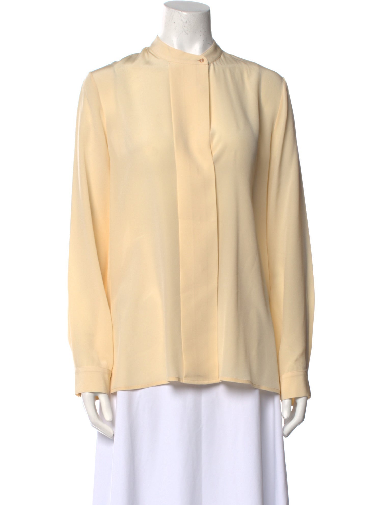 The Row Silk Mock Neck Blouse