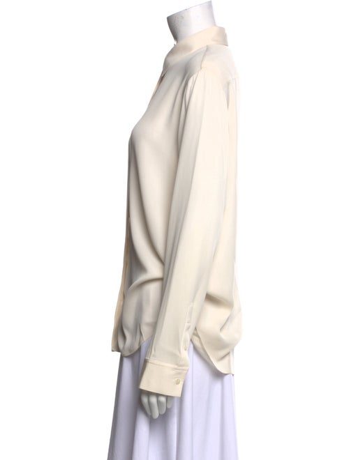 The Row Silk Long Sleeve Button-Up Top