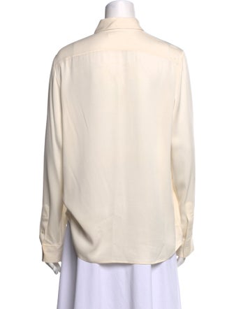 The Row Silk Long Sleeve Button-Up Top