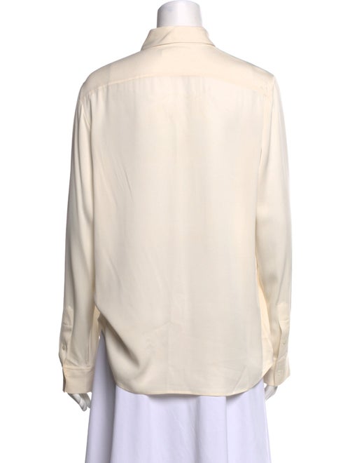 The Row Silk Long Sleeve Button-Up Top