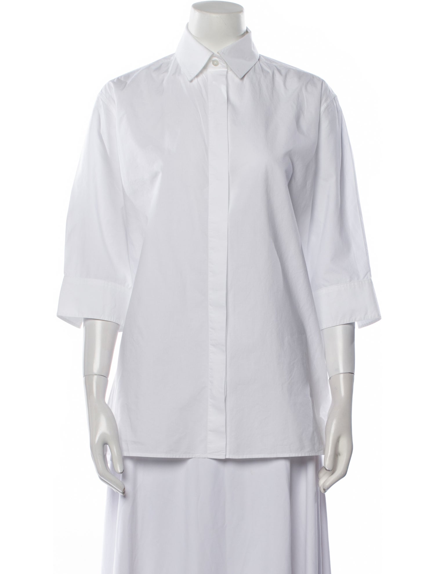 The Row Three-Quarter Sleeve Button-Up Top