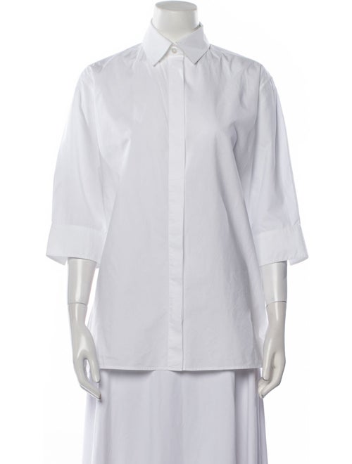 The Row Three-Quarter Sleeve Button-Up Top