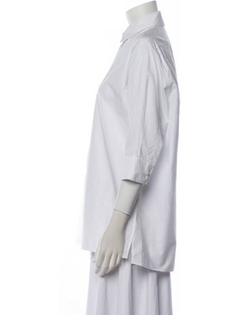 The Row Three-Quarter Sleeve Button-Up Top