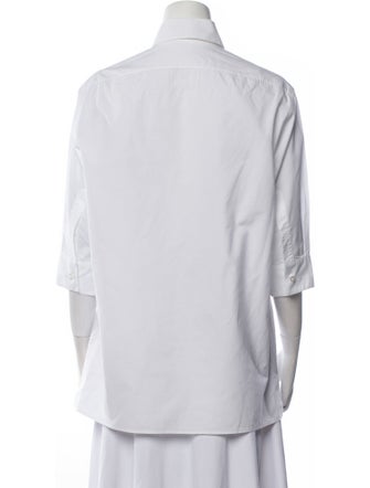 The Row Three-Quarter Sleeve Button-Up Top