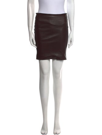 The Row Leather Mini Skirt