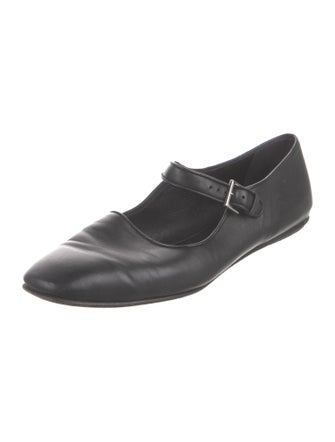 The Row Leather Mary Jane Flats