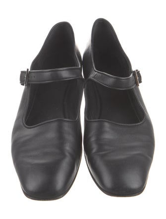 The Row Leather Mary Jane Flats
