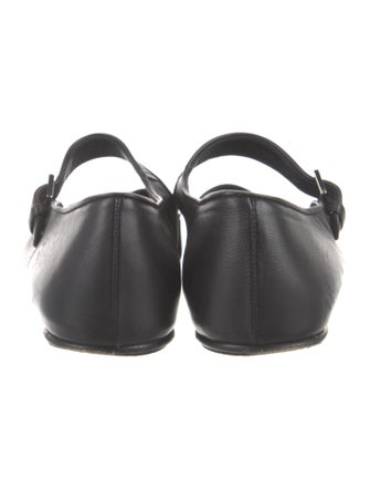 The Row Leather Mary Jane Flats