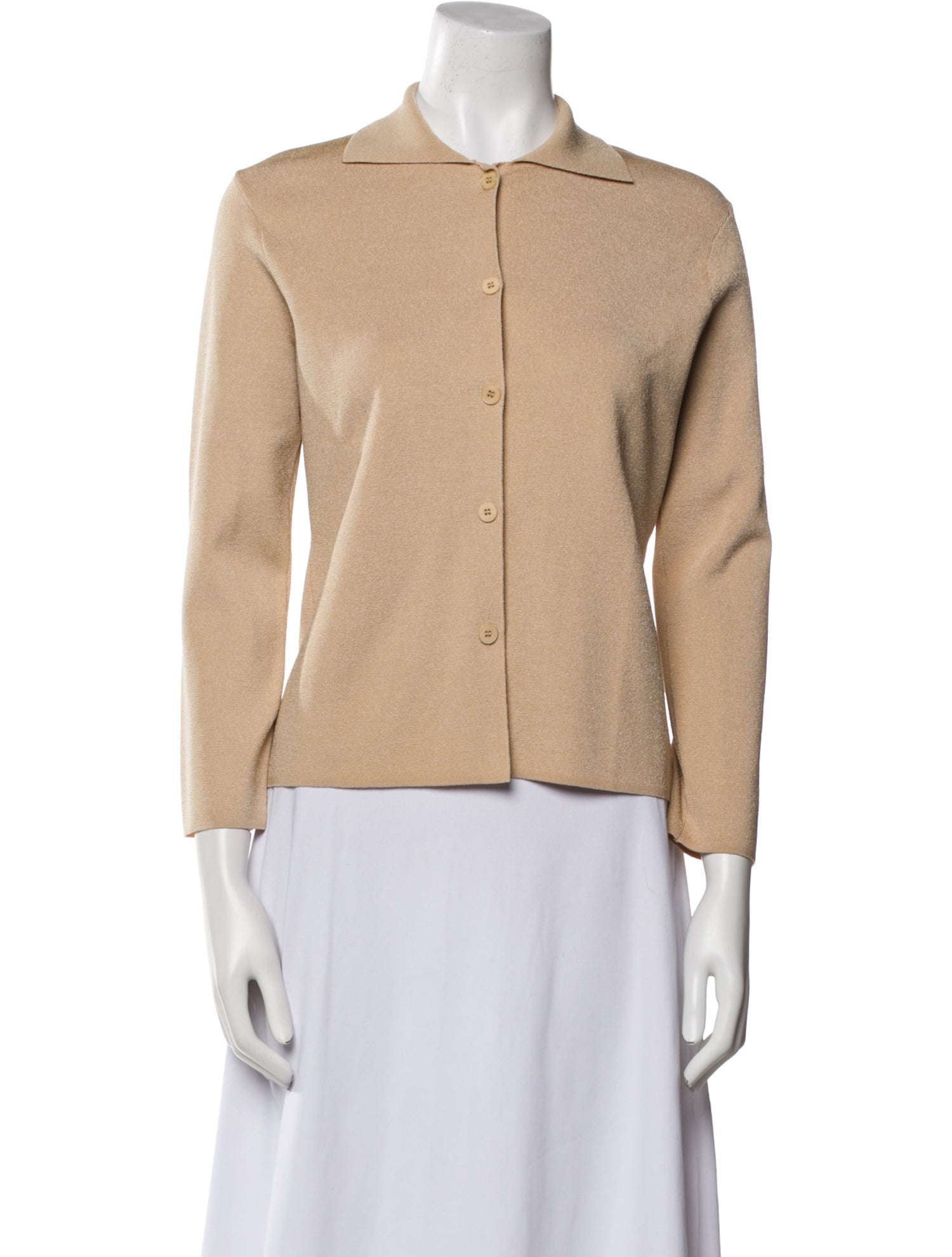 The Row Silk Mock Neck Button-Up Top