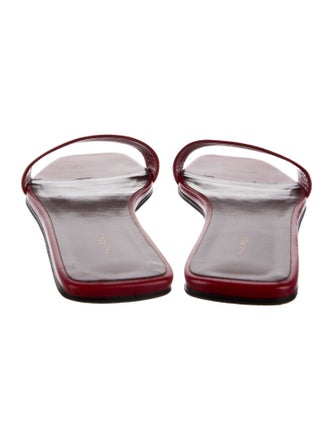 The Row Chocolate Leather Slides