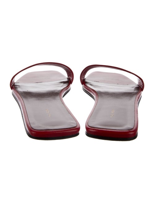 The Row Chocolate Leather Slides