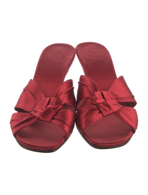 The Row Satin Bow Accents Slides
