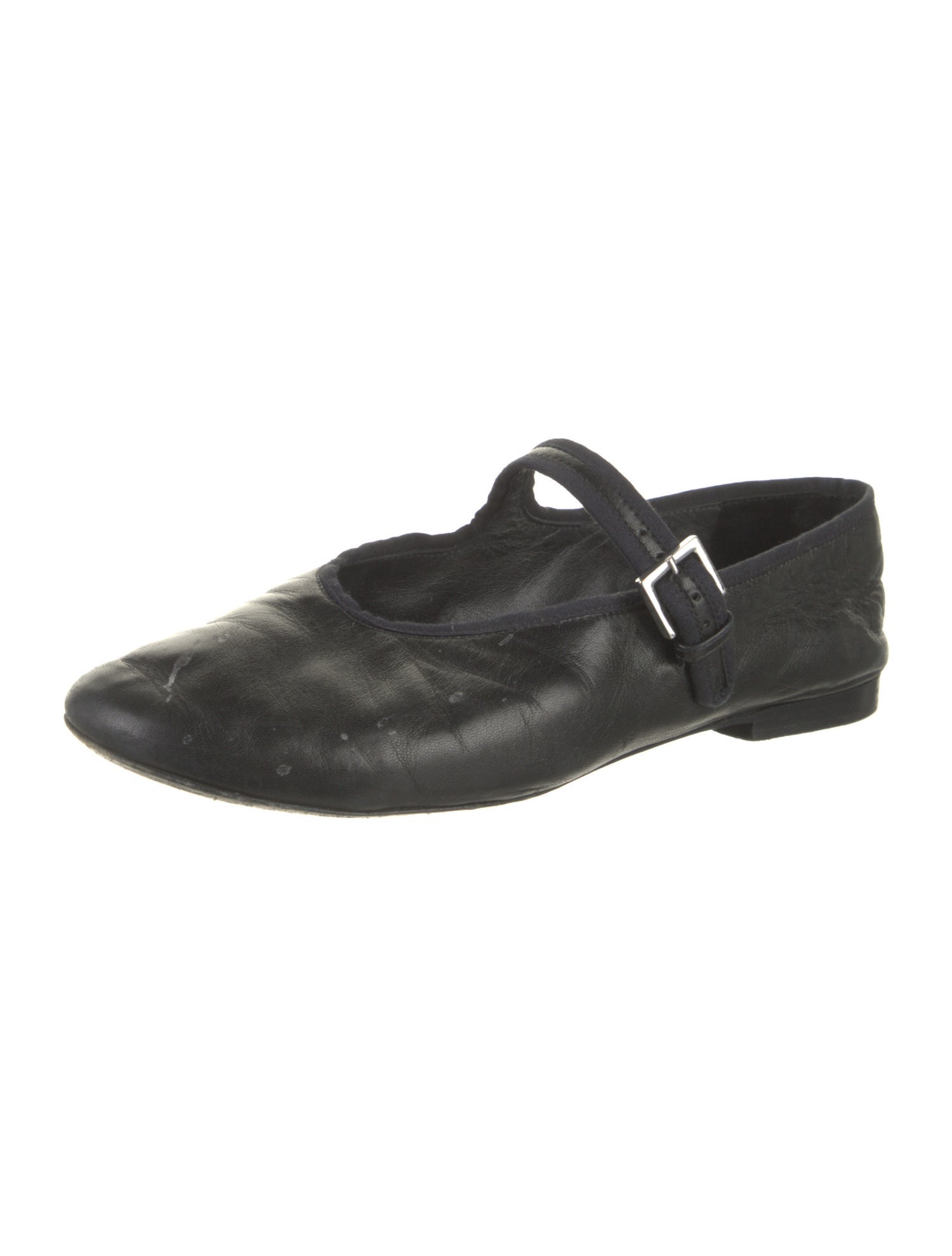 The Row Leather Grosgrain Trim Mary Jane Flats