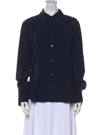 The Row Silk Long Sleeve Button-Up Top
