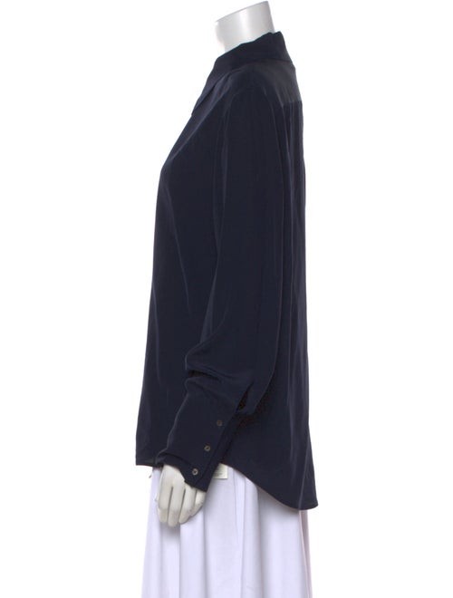 The Row Silk Long Sleeve Button-Up Top