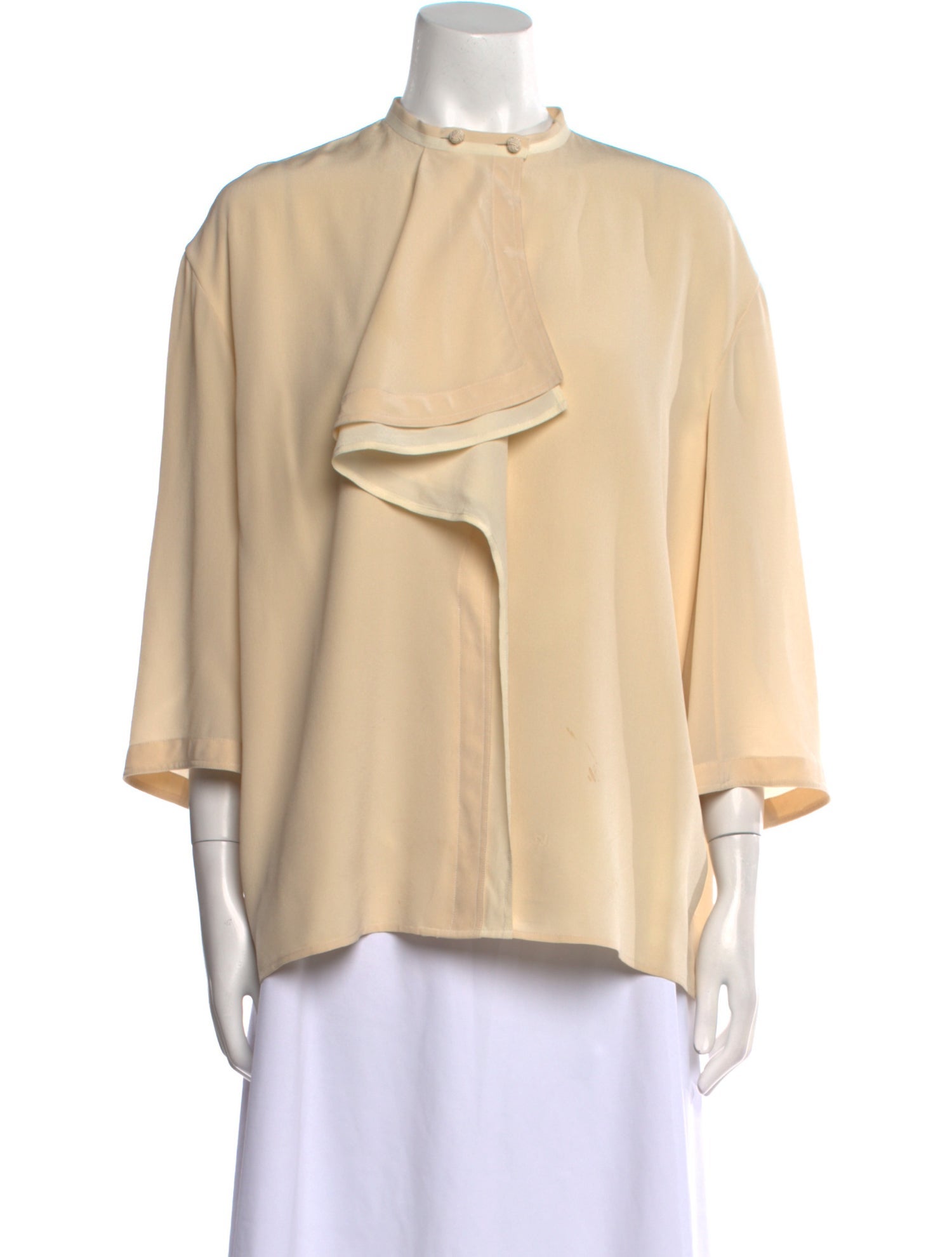 The Row Silk Mock Neck Blouse
