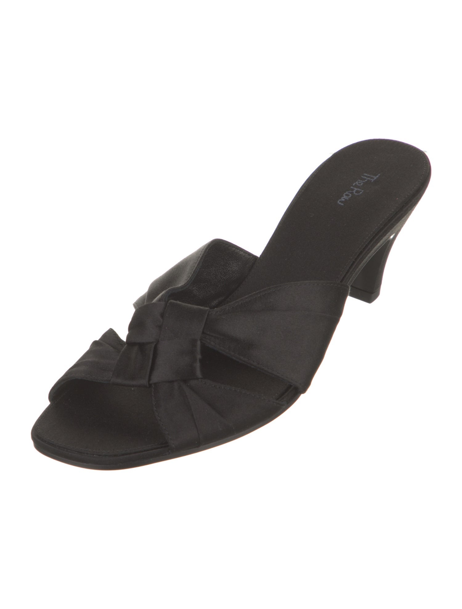 The Row Soft Knot Satin Slides