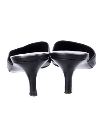 The Row Leather Mid Heel Mules