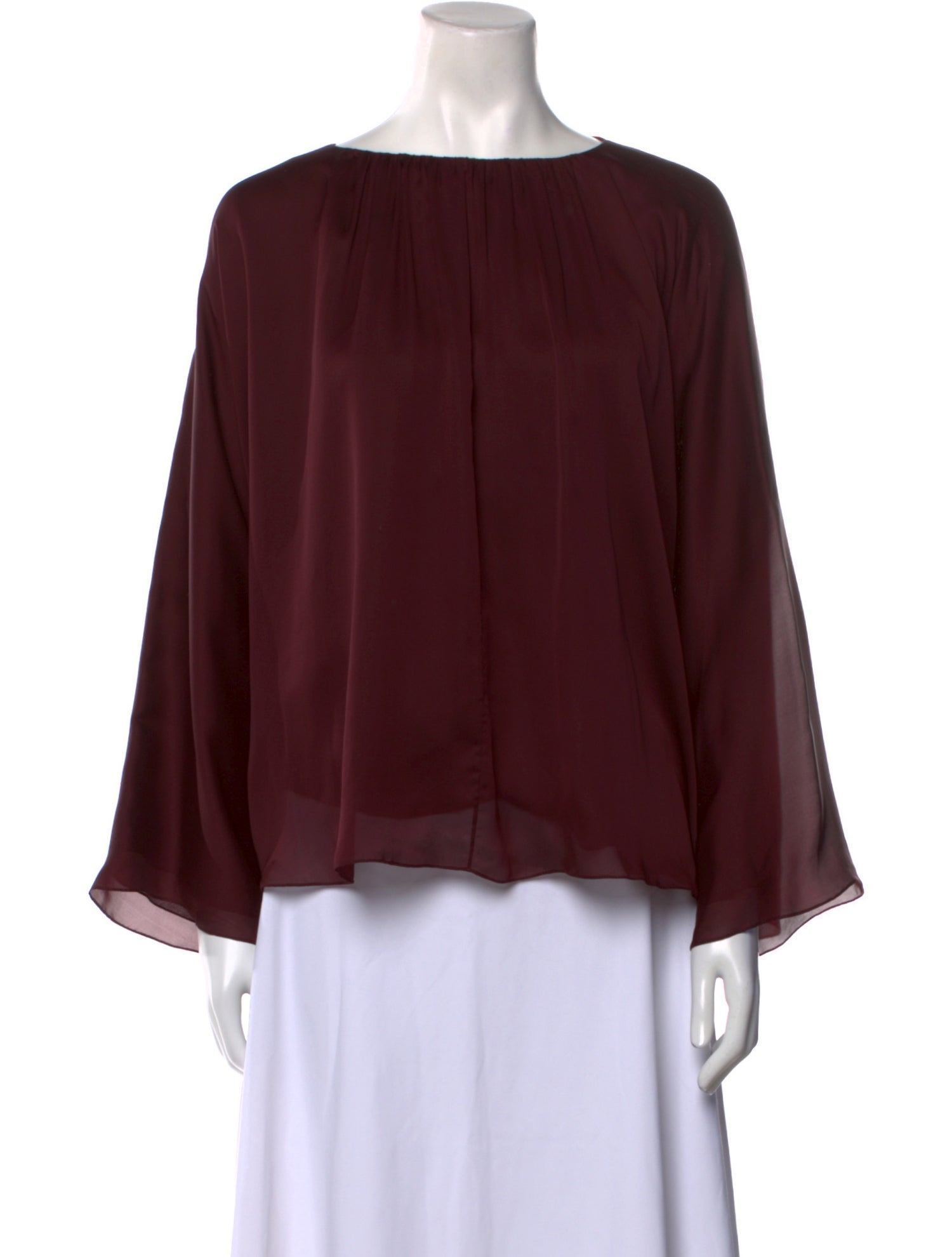 The Row Silk Bateau Neckline Blouse