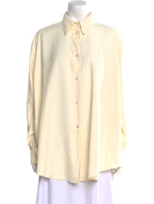 The Row Silk Long Sleeve Button-Up Top