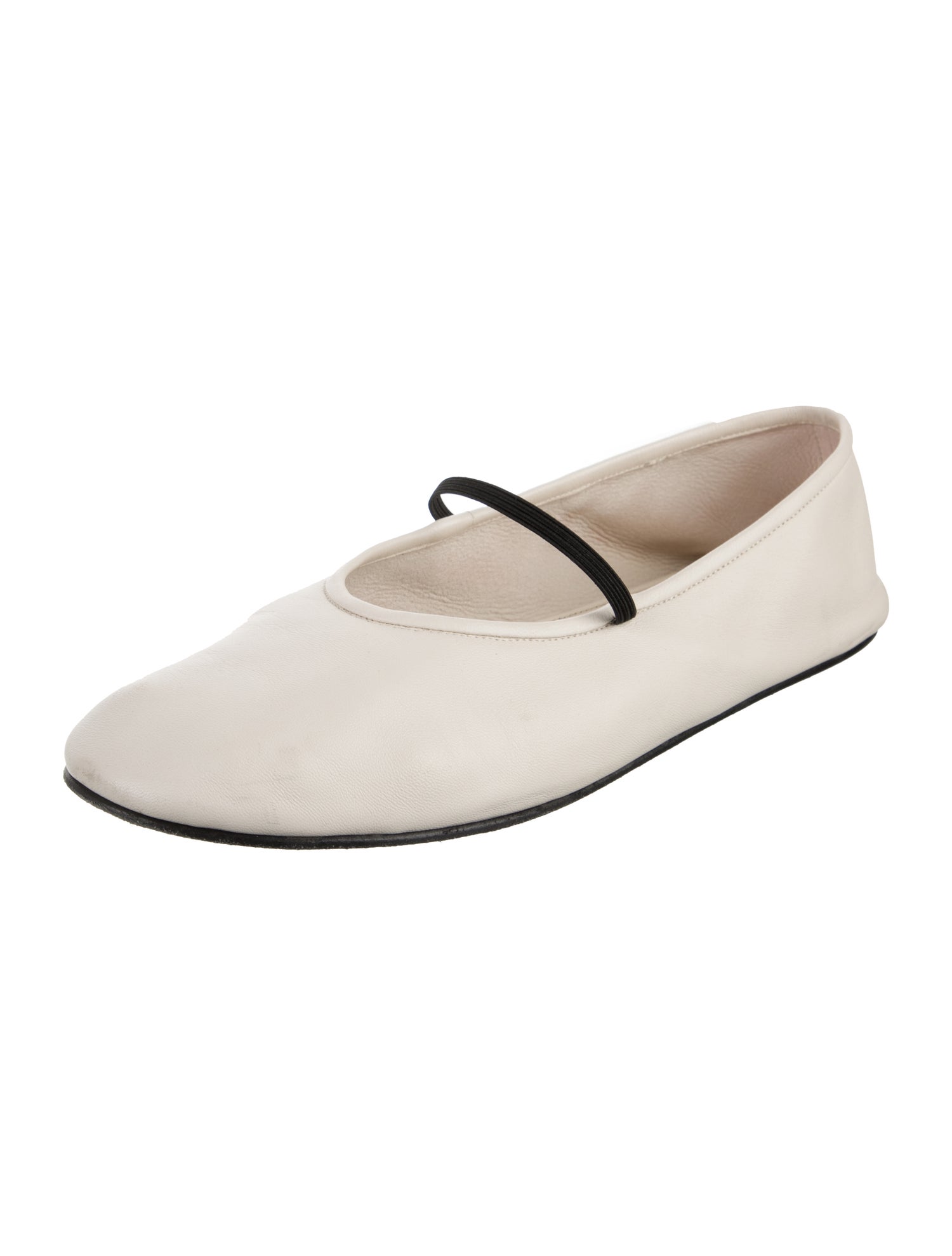 The Row Leather Mary Jane Flats