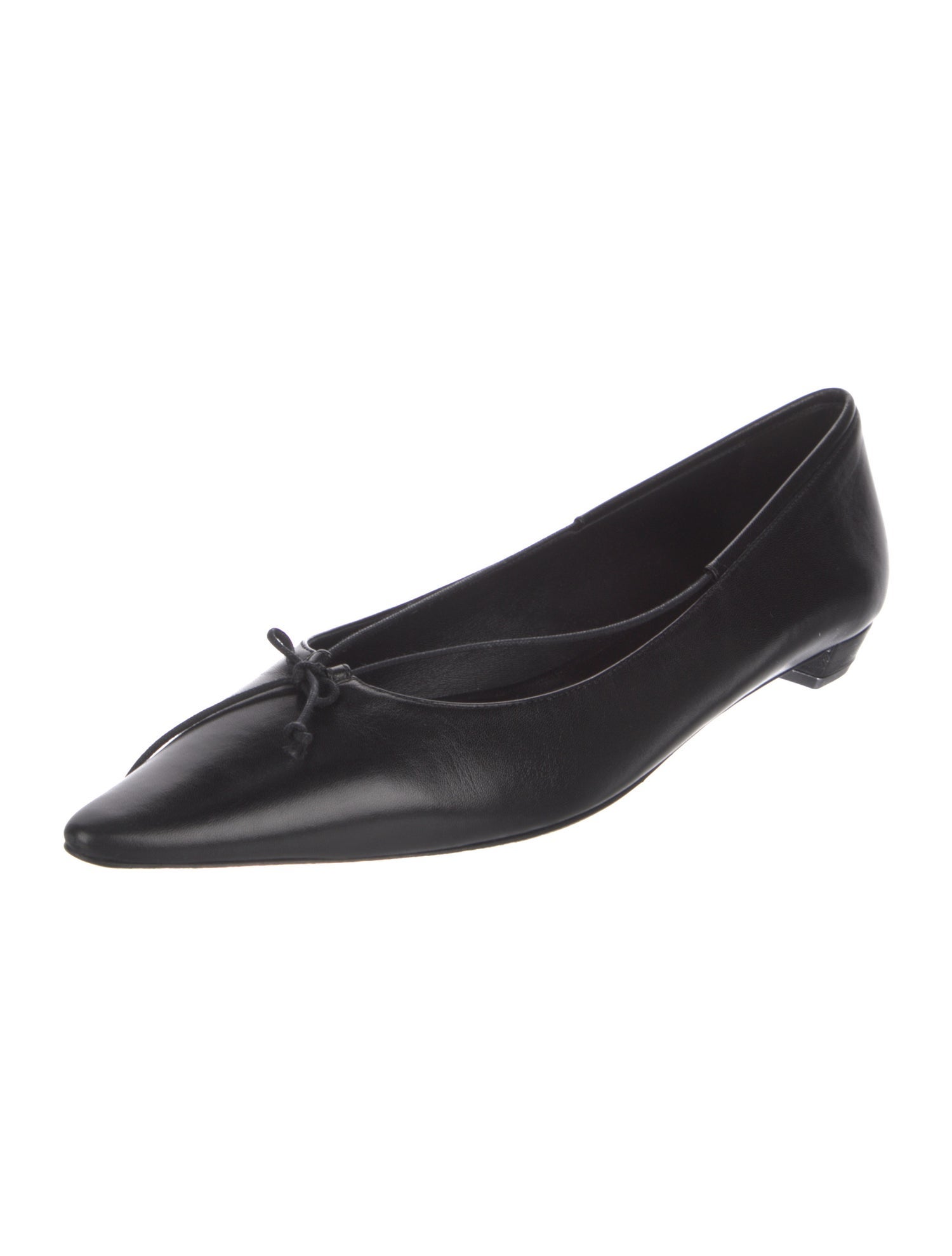 The Row Claudette Bow Leather Ballet Flats