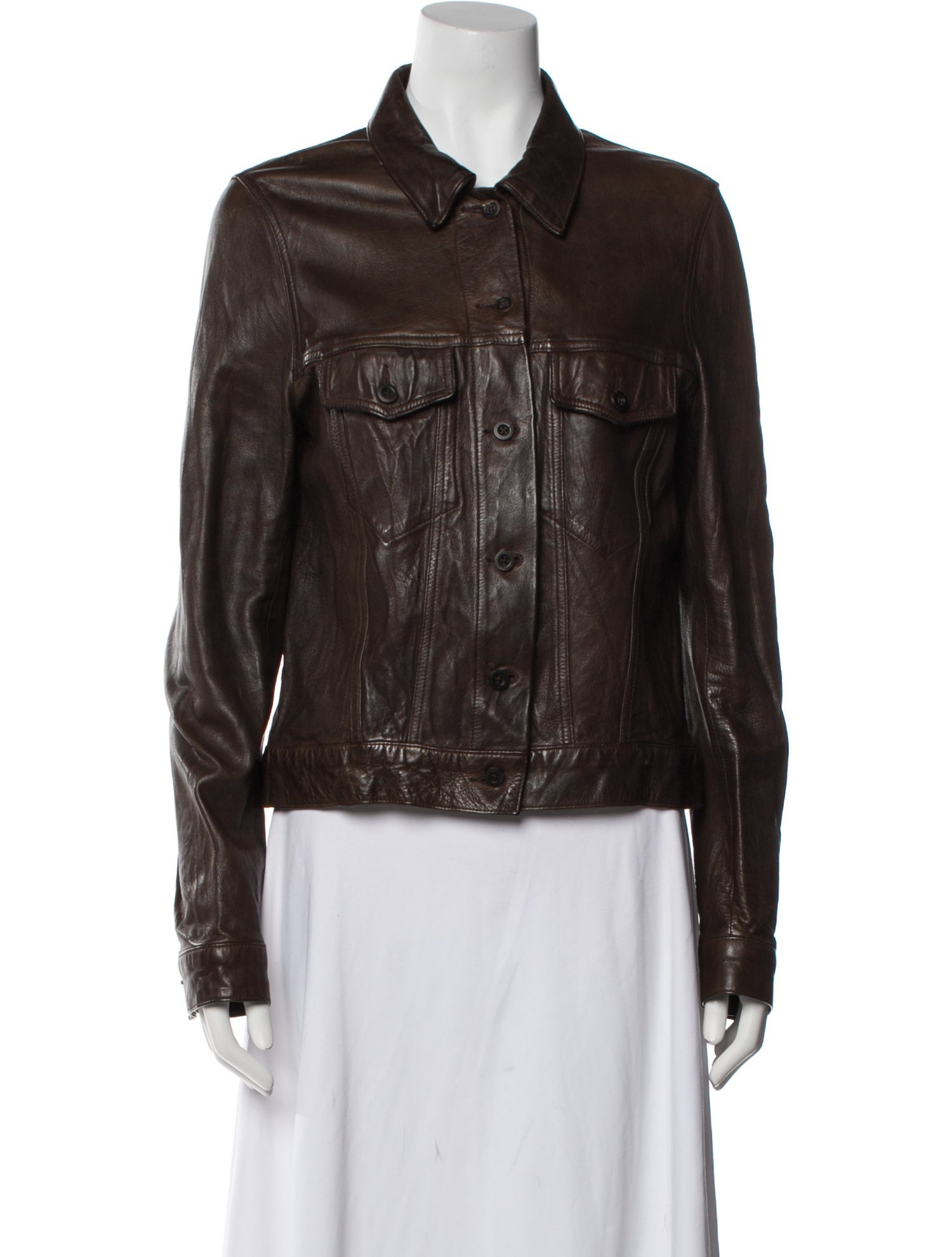 The Row Vintage Leather Biker Jacket