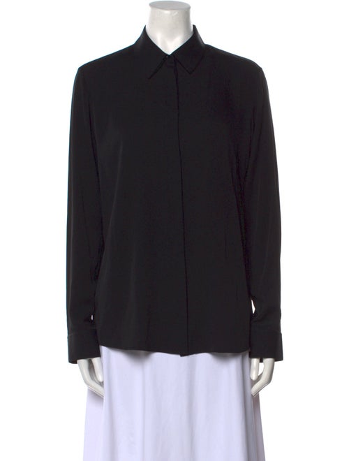 The Row Silk Long Sleeve Button-Up Top