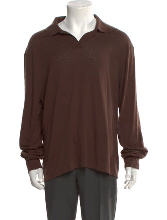 The Row Stafford Silk Polo Sweater
