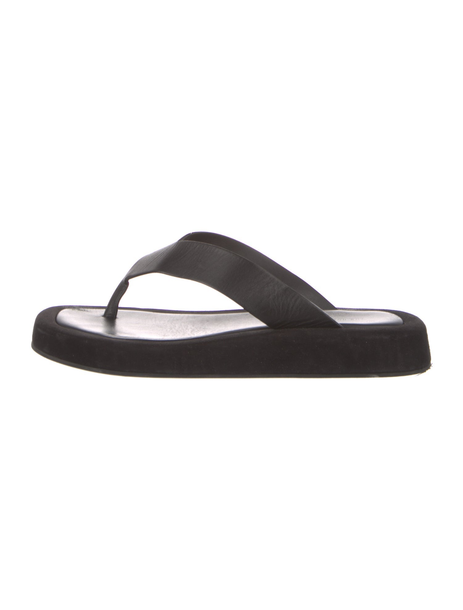 The Row Ginza Suede T-Strap Sandals