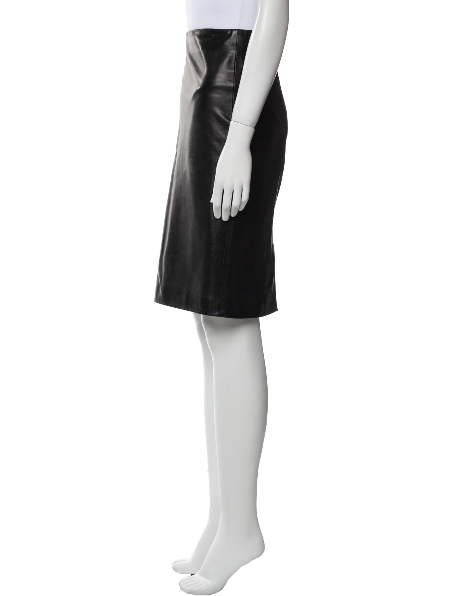 The Row Leather Knee-Length Skirt