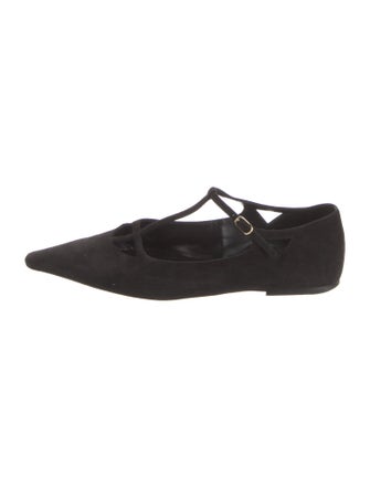 The Row Cyd Suede Mary Jane Flats