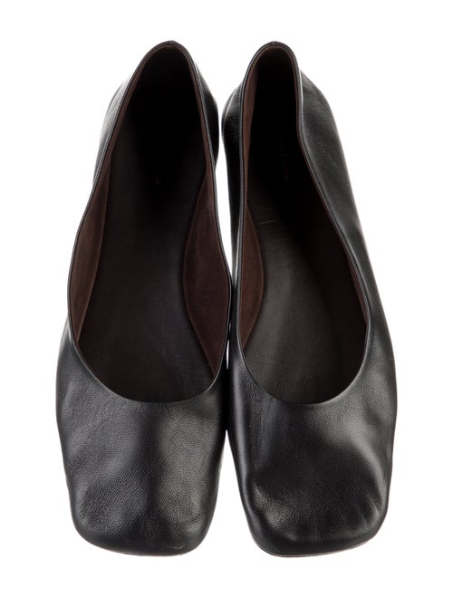 The Row Square Leather Ballet Flats