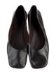The Row Square Leather Ballet Flats