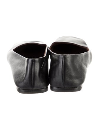 The Row Square Leather Ballet Flats