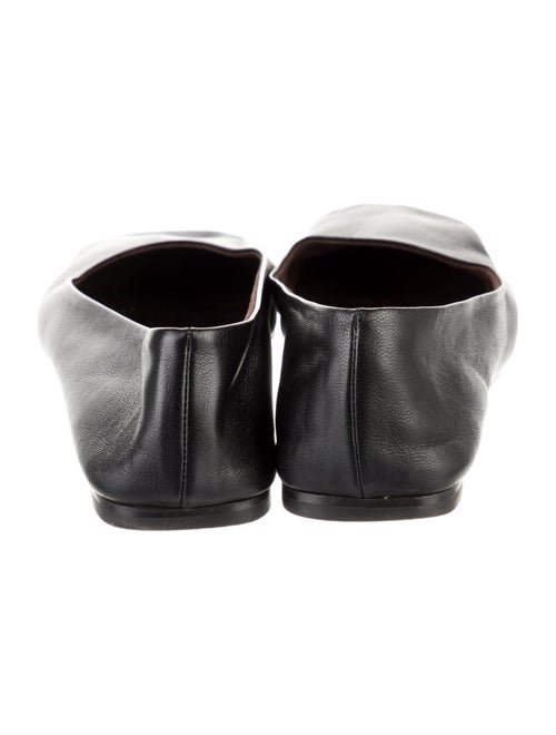 The Row Square Leather Ballet Flats