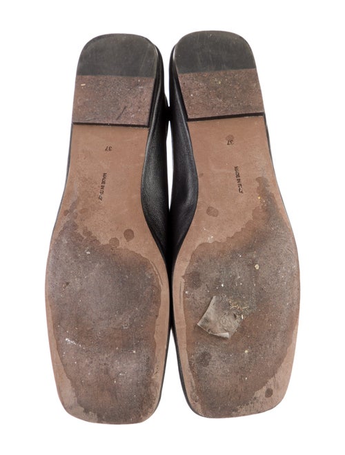The Row Square Leather Ballet Flats